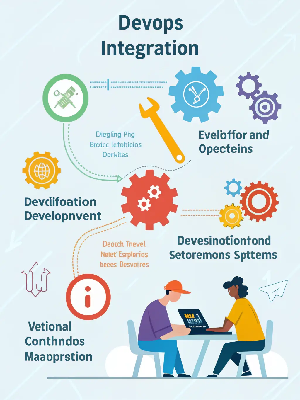 A graphic showing continuous integration and continuous delivery (CI/CD) pipelines, emphasizing the speed and efficiency of modern DevOps workflows.